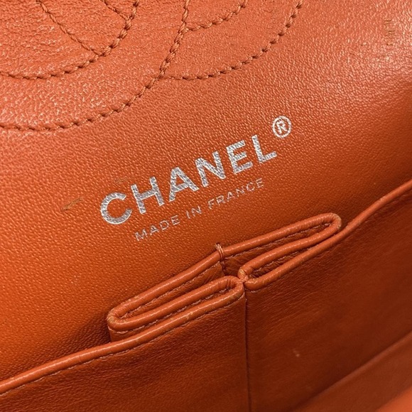 Chanel Mini Matelasse Mademoiselle Chain Double Flap Shoulder Bag Orange - Picture 11 of 16